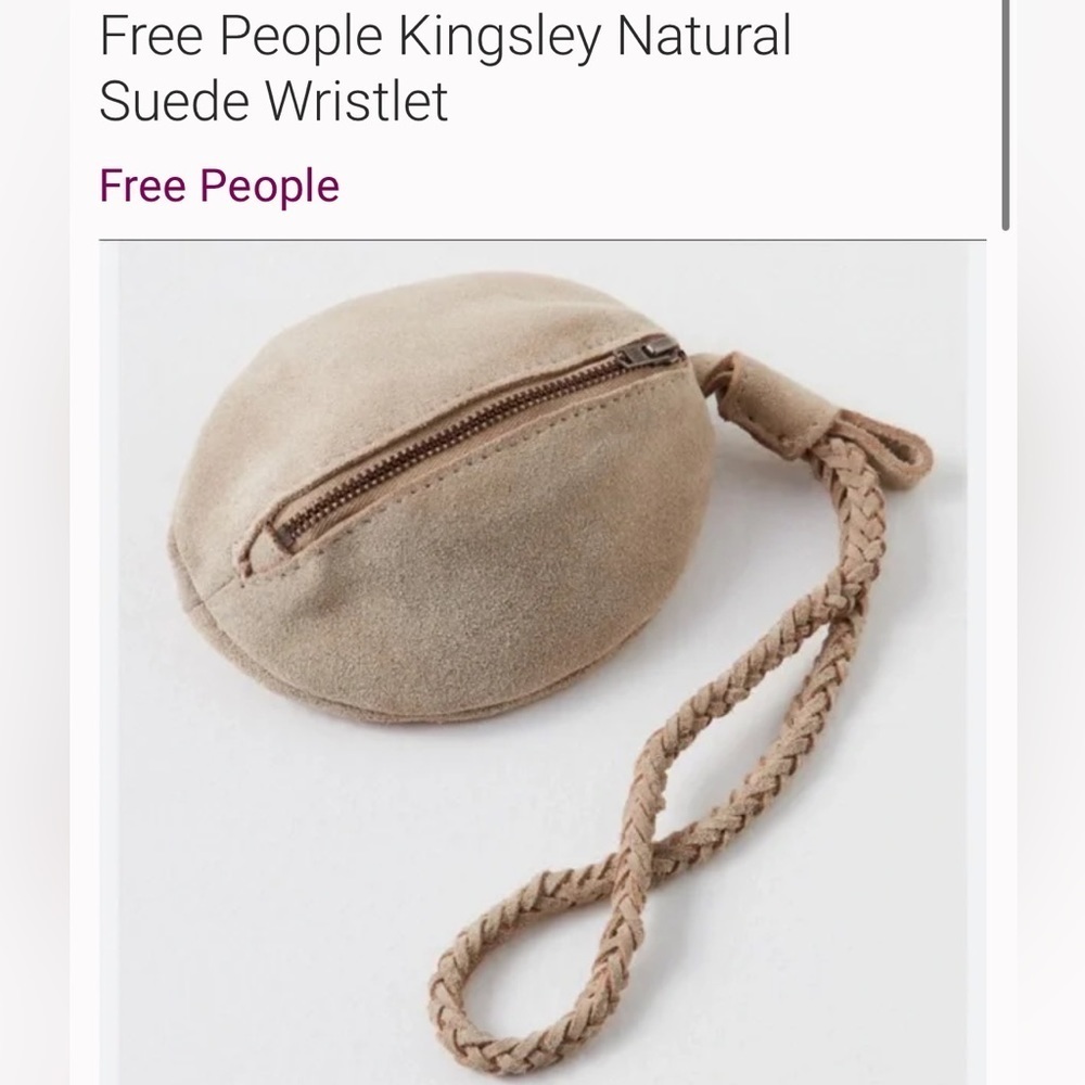 Free People Kingsley Natural Suede Wristlet NWT